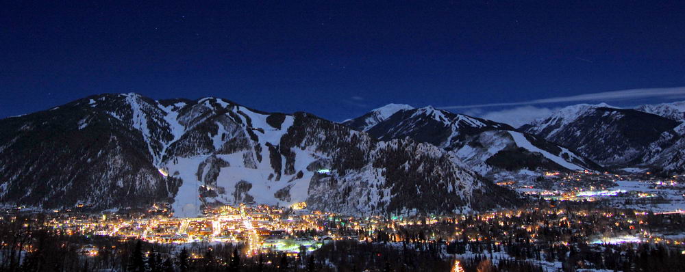 Aspen Valley At Night From Red Mountain -  Aspen Colorado