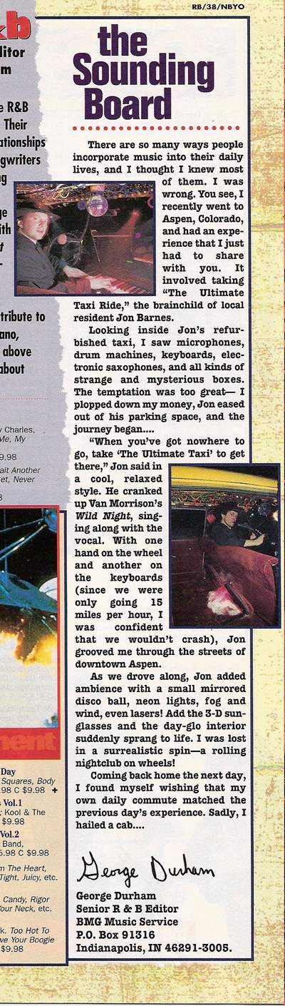 Ultimate Taxi Featured in BMG Music Guide