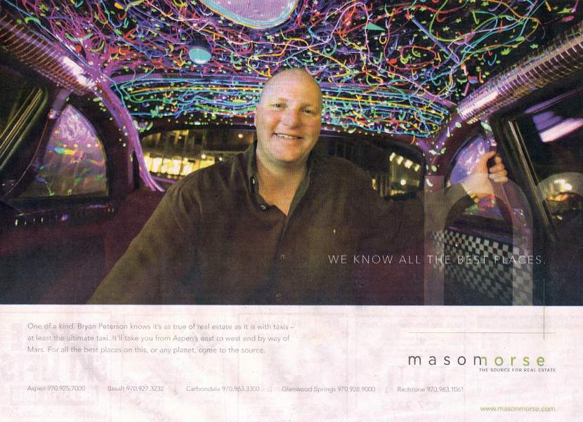 Ultimate Taxi Featured In The Aspen Times  July 4th 2006 Mason&Morse Ad