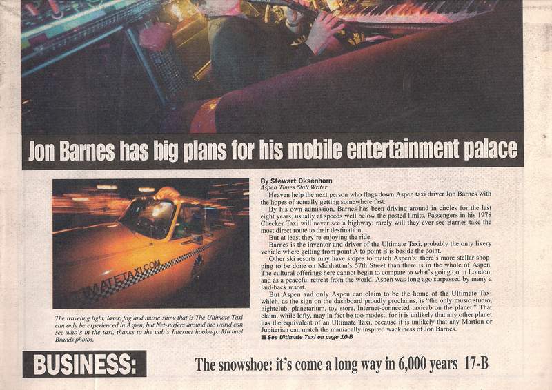Ultimate Taxi Featured In The Aspen Times Weekly 1998