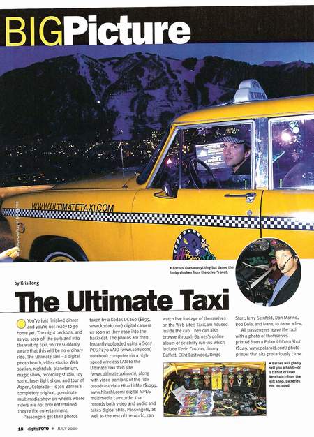 Ultimate Taxi Featured In DigitalFoto Magazine July 2000