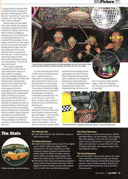 Ultimate Taxi Featured In DigitalFoto Magazine July 2000