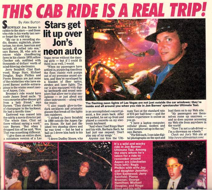 Taxi Featured In the Star 1997- Caption: Ultimate Taxi: all about the ride 
Article: 